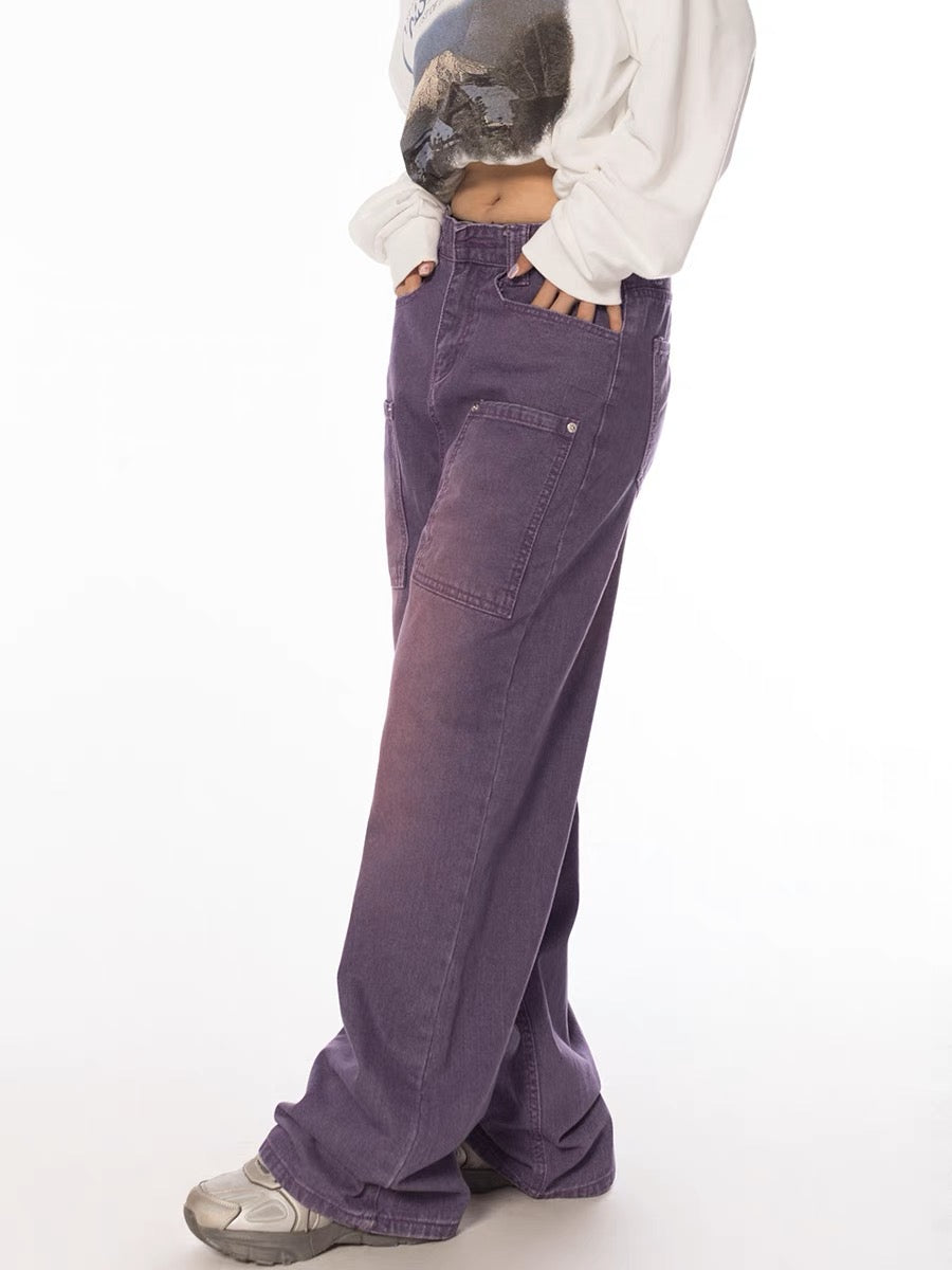 Purple Retro High Street Jeans