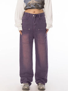 Purple Retro High Street Jeans