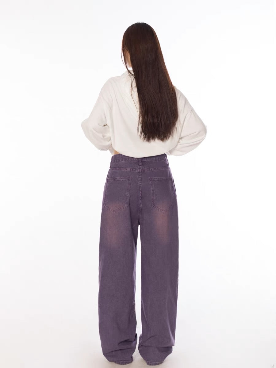 Purple Retro High Street Jeans